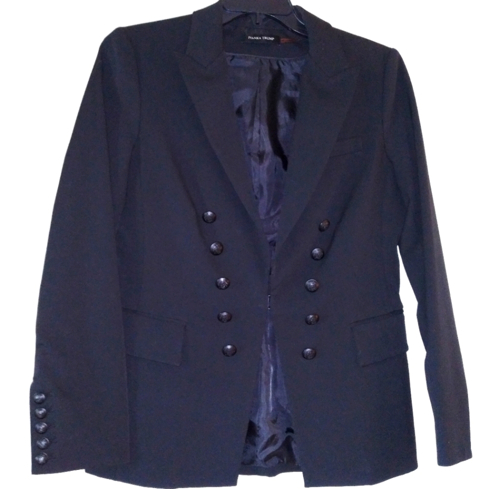Ivanka Trump Black Double Breasted Jacket Size 12 Like New